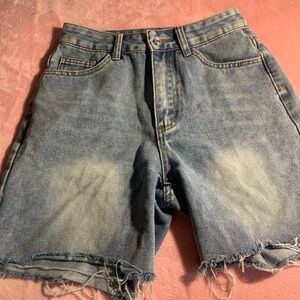 Blue Jean Shorts with Distressed jorts